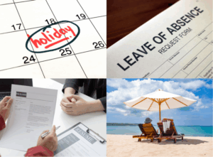 Leaves, permits, absence