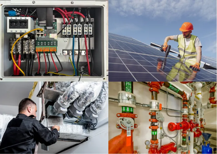 Electrical, mechanical, thermal and solar installation and maintenance